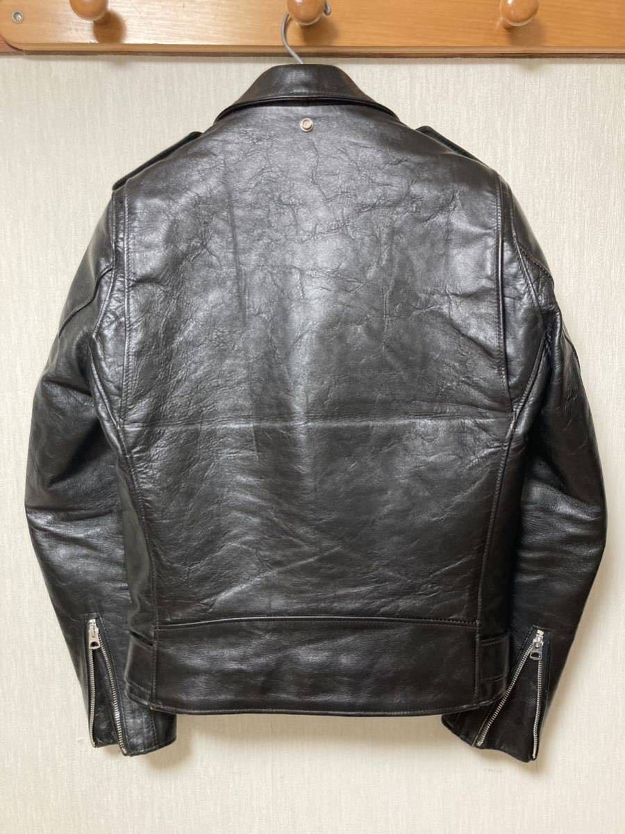 美品初期モデルSCHOTT ショット HORSEHIDE ONESTAR ダブルライダースジャケット 613SJH 7544 馬革 USA製 /ブラック/36_画像2