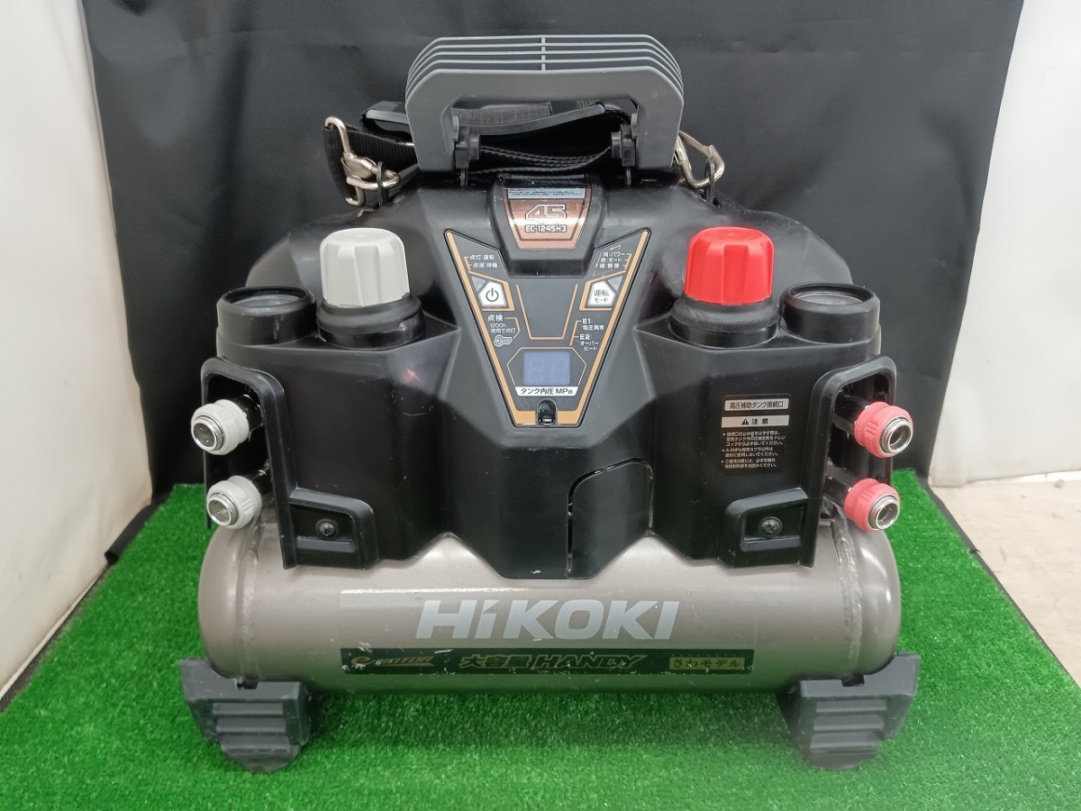 中古品 HiKOKI ハイコーキ 45気圧 高圧 エアコンプレッサ EC1245H3 容量8L_画像1