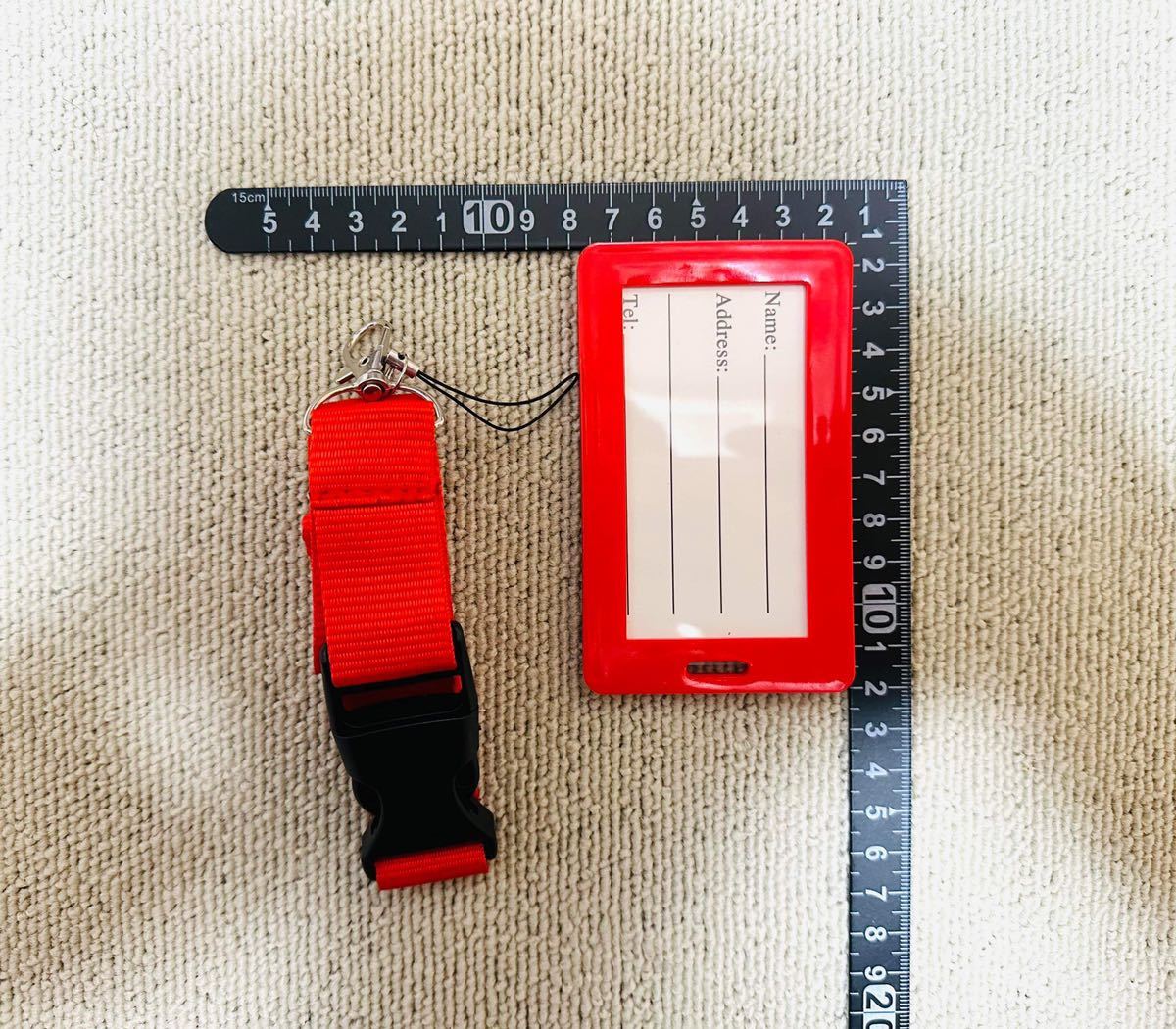 ID card holder ID card-case company member proof case neck strap attaching red 