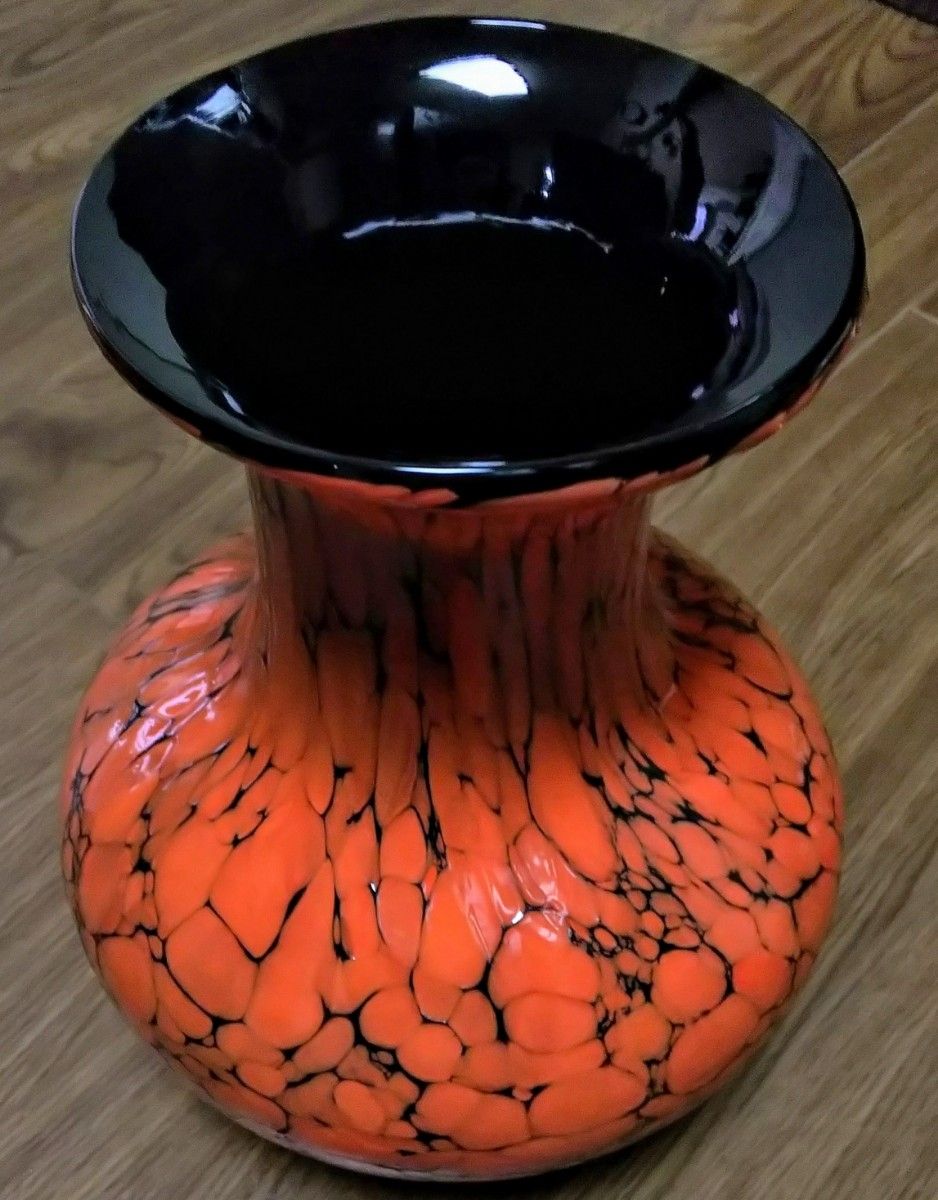 KAMEI GLASS 花瓶 フラワーベース 壺 ガラス製 昭和レトロ アンティーク インテリア