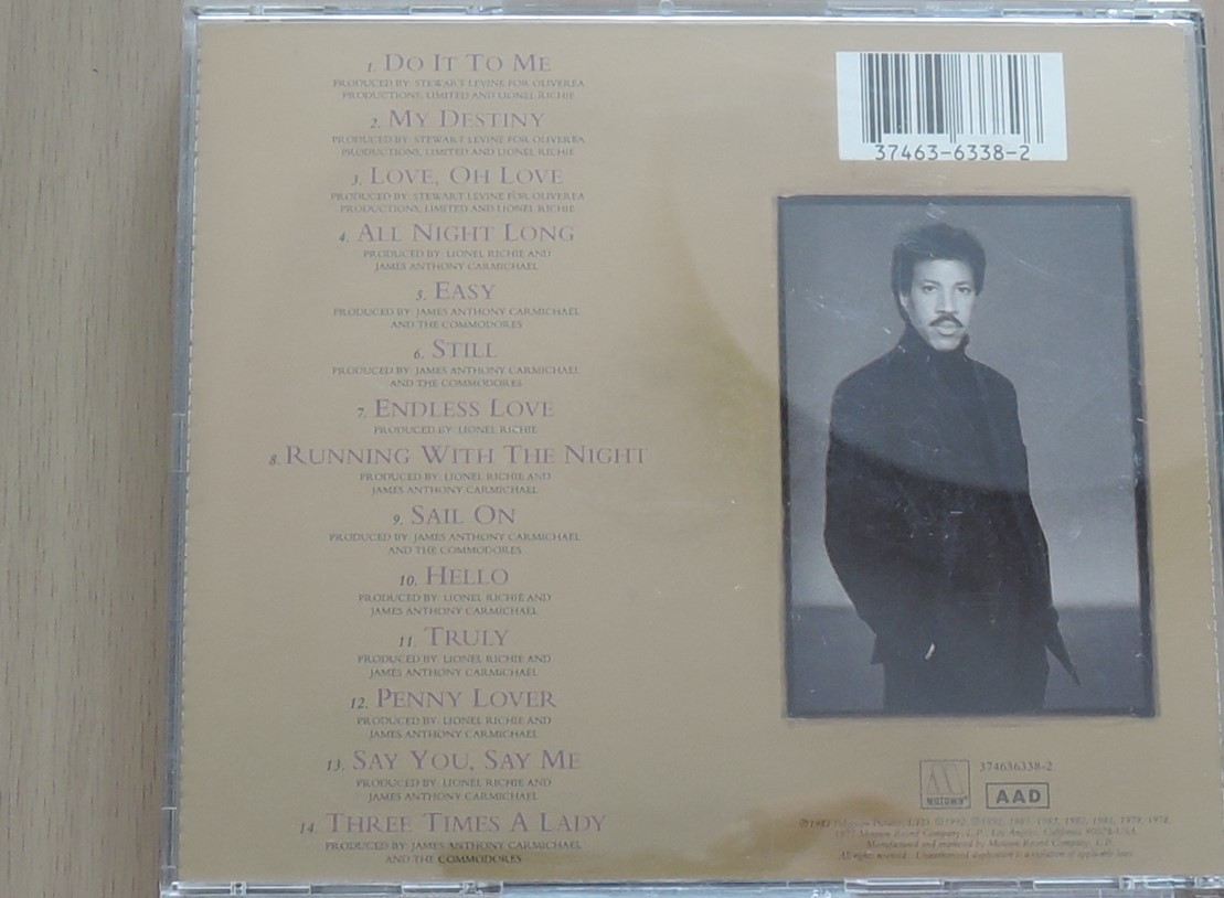 CD★ LIONEL RICHIE ★ BACK TO FRONT ★ 輸入盤 ★ ライオネル・リッチー バック・トゥ・フロント ★の画像2