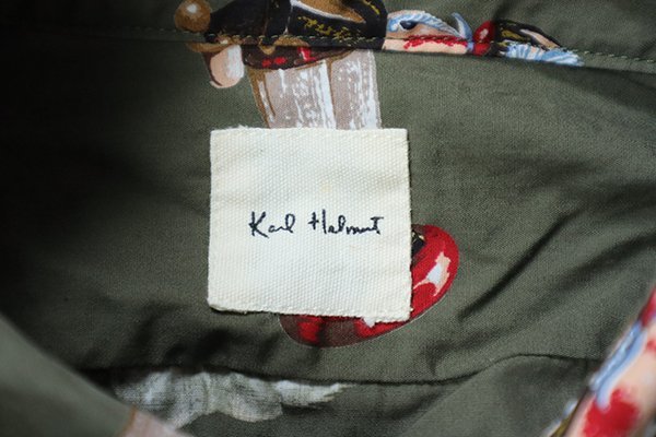 Karl Helmut ◆ 総柄 ボタンダウンシャツ (オリーブ Lサイズ) くるみ割り人形 長袖シャツ カールヘルム ◆51/G013_画像6