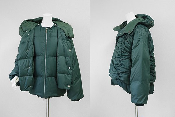 * beautiful goods UN3D. * 3WAY Layered down coat green 36 size ( down vest / Short down ) Anne s Lead *RC-2