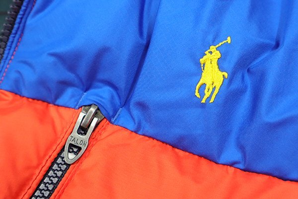 POLO RALPH LAUREN ◆ JACKSON DOWN JACKET ダウンジャケット (ブルー/オレンジ XXL) リップストップ パーカー ポロ ラルフローレン ◆RC-2_画像5