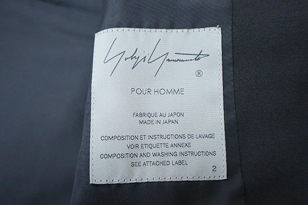 ★美品 Yohji Yamamoto Pour Homme ◆21AW 女優刺繍 テーラードジャケット 黒 サイズ2 ウールギャバ ヨウジヤマモト プールオム ◆69/MK18_画像6