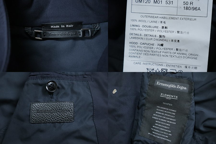 Ermenegildo Zegna ◆ TROFEO M-65 フィールドジャケット ネイビー サイズ50 ★干場義雅氏 愛用品★ 撥水 エルメネジルドゼニア ◆MK17_画像9