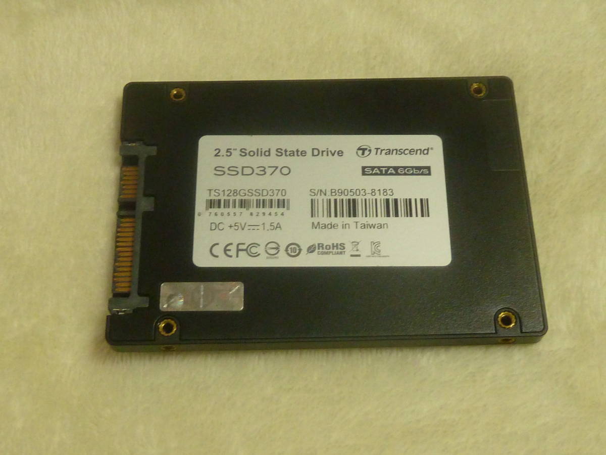 【中古品　使用時間4014H】Transcend SSD370 2.5インチ SSD 128GB SATA 6Gb/s 7mm No 240121_画像3