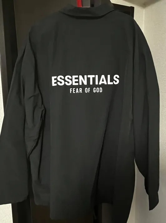 【XLサイズ】Fear of God Essentials Coach Jacket Black エッセンシャルズ コーチジャケット 黒 未使用品 送料無料_画像2