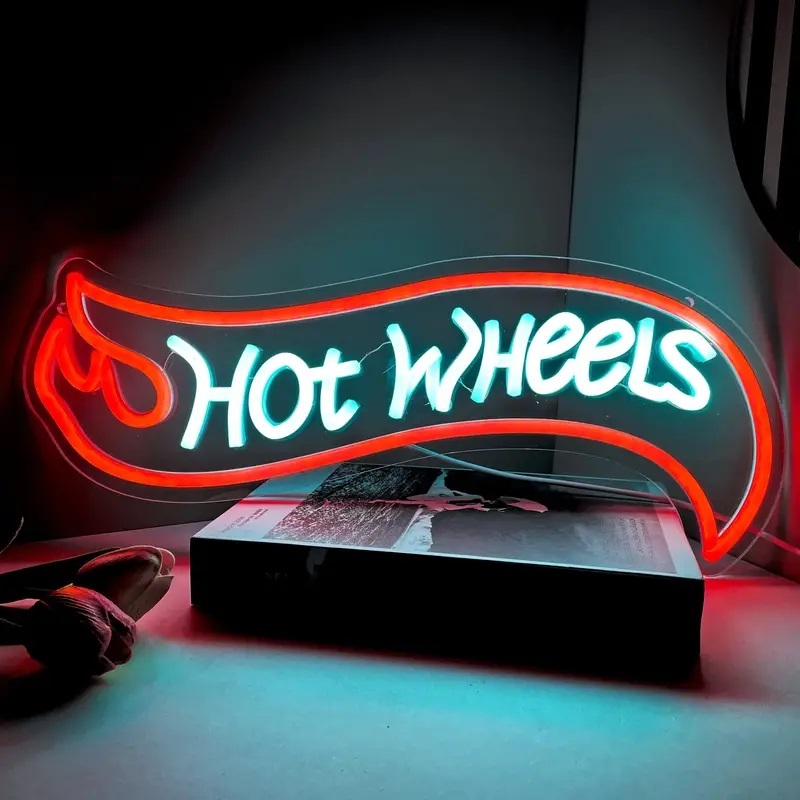 ①限定２個！！『Hot Wheels LEDネオンサイン』　マッチボックス　グリーンライト　M2マシーン ムーンアイズ　ホットウィール　　_画像2