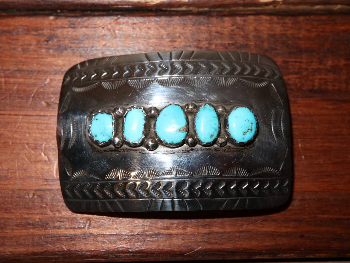 5100円 NAVAJO ナバホ STERLING SILVER ターコイズ バックル 5100円 NAVAJO ナバホ STERLING SILVER ターコイズ バックル