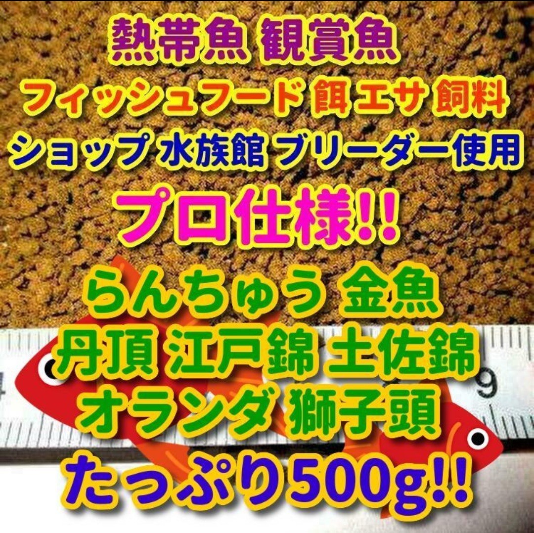 らんちゅう 餌 大盛500g!! 金魚 エサ プロ仕様 フィッシュフード 飼料 ブリーダーショップ水族館使用 熱帯魚 観賞魚 江戸錦 土佐錦 丹頂 g_画像5