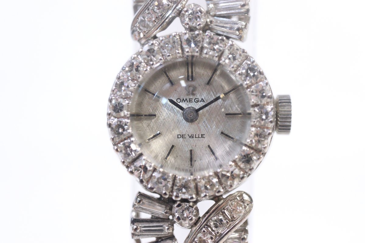 ◎【ト足】CE507CAA3K　18K　OMEGA オメガ ダイヤモンド XL DE VILLE レディース 腕時計 総重量20g 動作確認済み_画像1