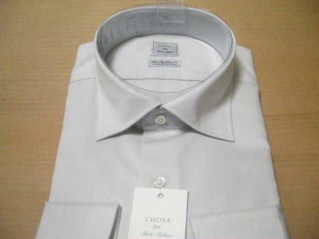 百貨店ブランド＊SHIRT MAKER CHOYA/PREMIUM CARE FREE TWO PLY YARN 100＊サイズ L 41-82＊綿100% 高級ドレスシャツ 形態安定加工 の画像4