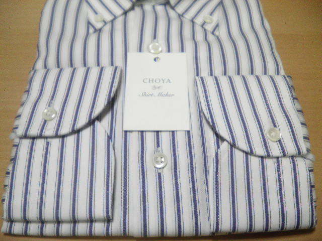 百貨店ブランド＊SHIRT MAKER CHOYA/PREMIUM CARE FREE TWO PLY YARN 100＊サイズ 42-84＊綿100% 高級ドレスシャツ 形態安定加工_画像3