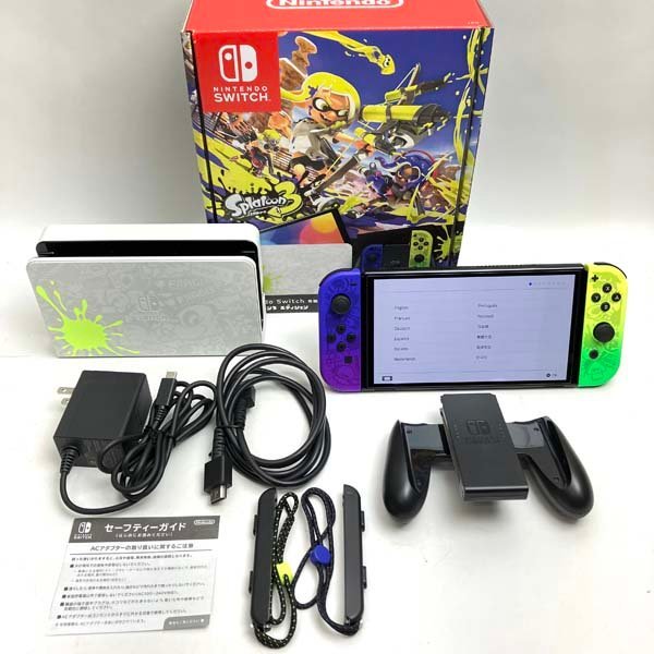 ｔ)Nintendo Switch ニンテンドースイッチ スプラトゥーン3エディション 有機ELモデル HEG-S-KCAAA ゲーム機本体 中古※初期化済み 箱/他有_画像1