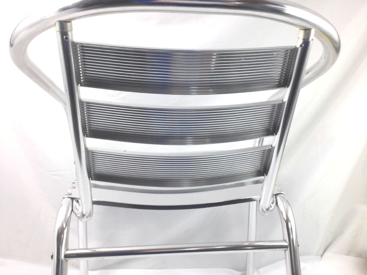 大量購入歓迎 積み重ね可 アルミチェア 椅子 ガーデンチェア アームチェア イス アルミニウム シルバー ALUMINIUM ひじ掛け風 Chair_ｂ_画像6