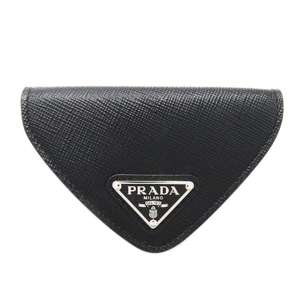PRADA プラダ コインケース トライアングル コインケース ブラック系 サフィアーノレザー ユニセックス