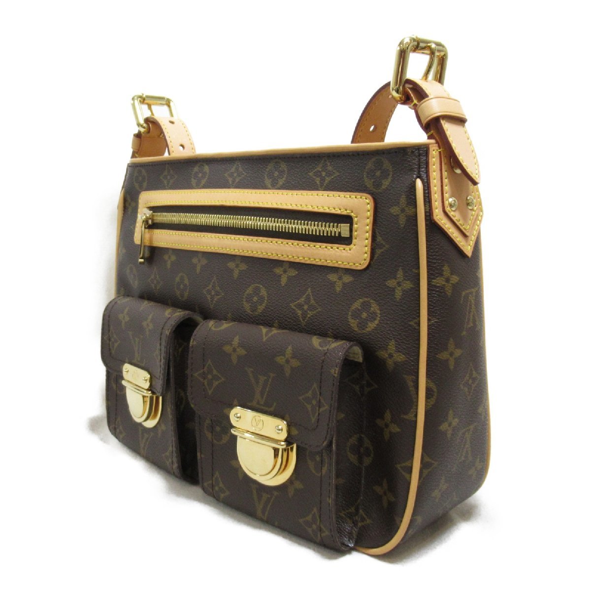 LOUIS VUITTON ルイ・ヴィトン ショルダーバッグ ハドソンGM ショルダーバッグ ブラウン系 モノグラム 中古 レディース_画像3