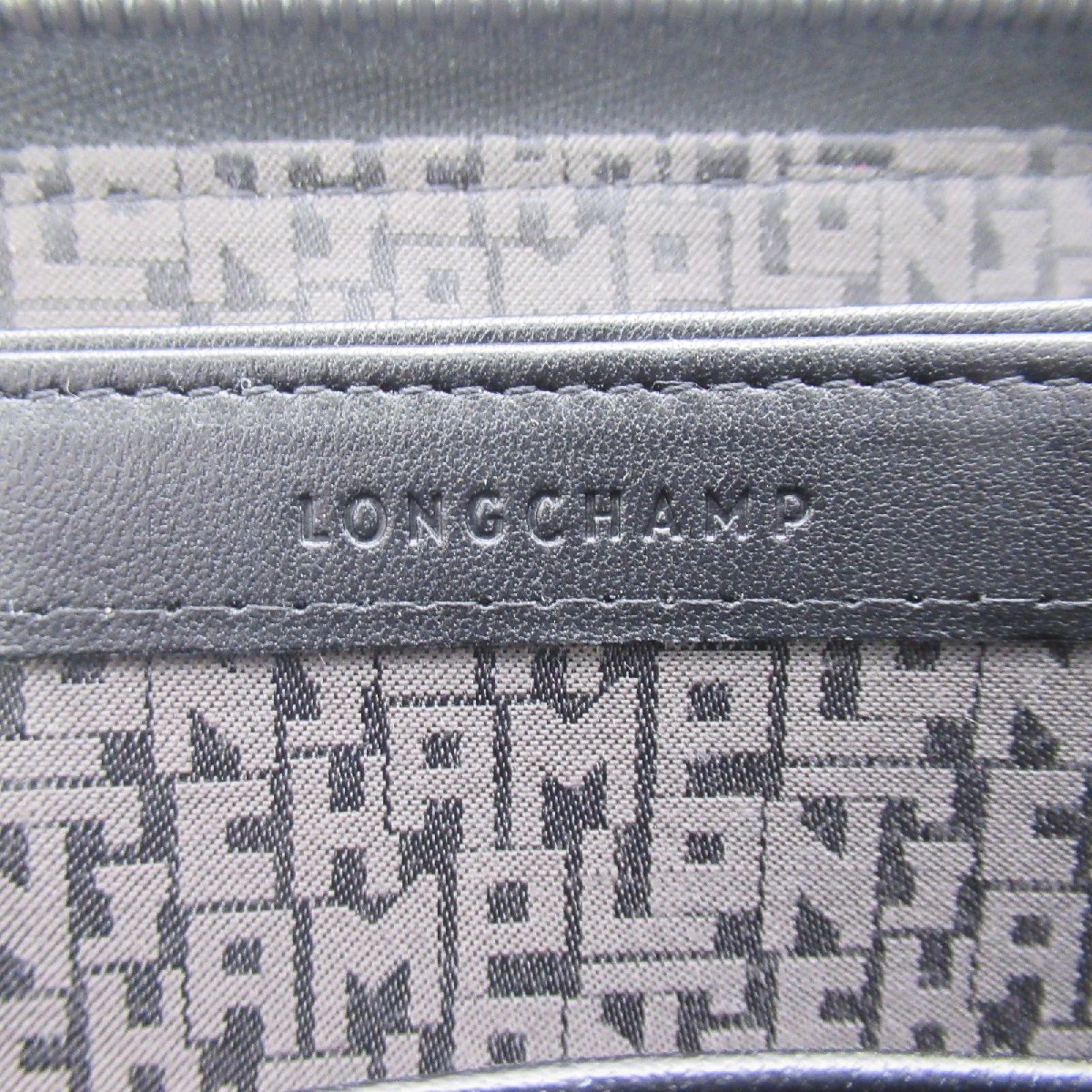 Longchamp ロンシャン ラウンド財布 カードケース ラウンド財布 ブラック系 レザー 中古 ユニセックス_画像6