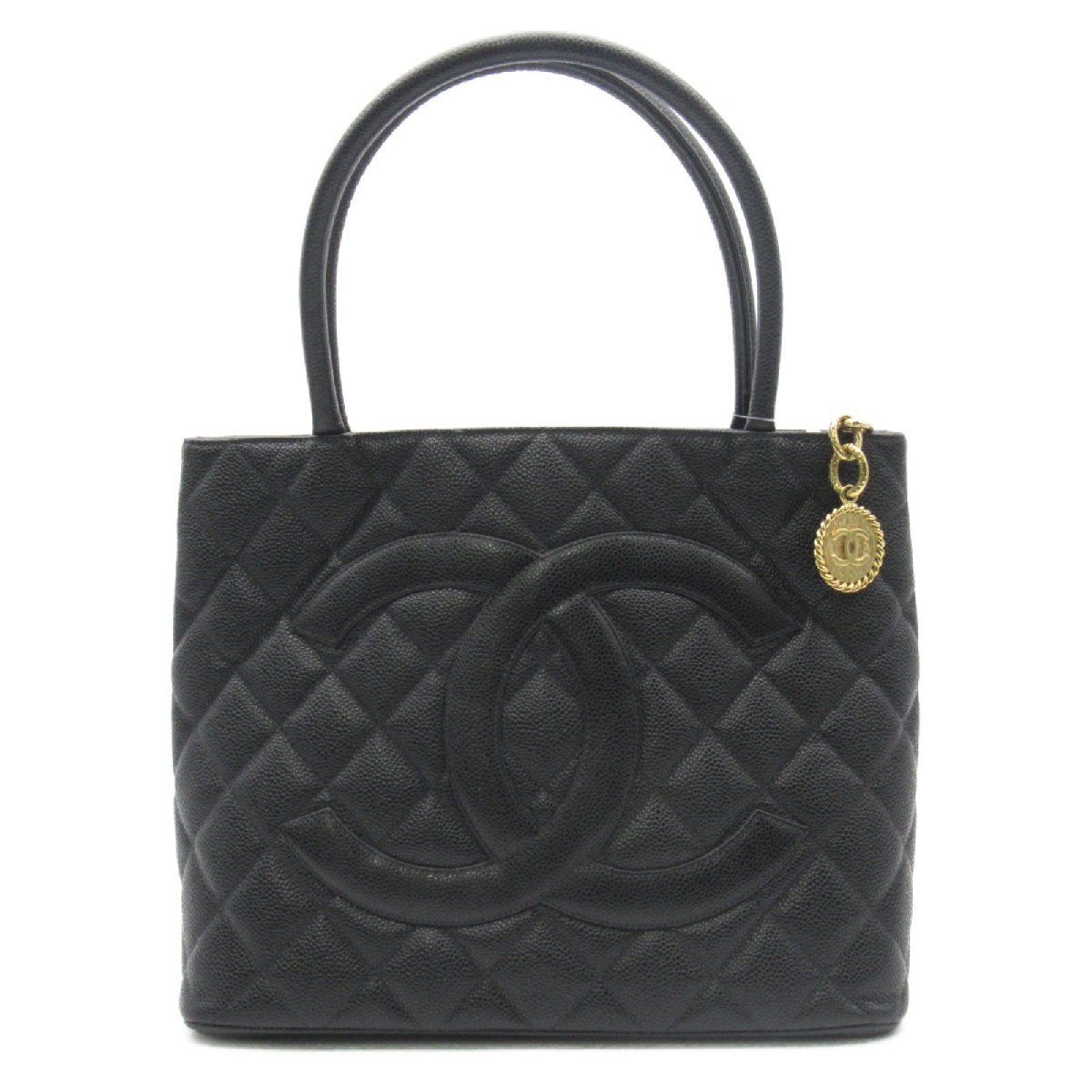CHANEL シャネル トートバッグ 復刻 トート バッグ ブラック系 キャビアスキン(グレインドカーフ) 中古 レディース