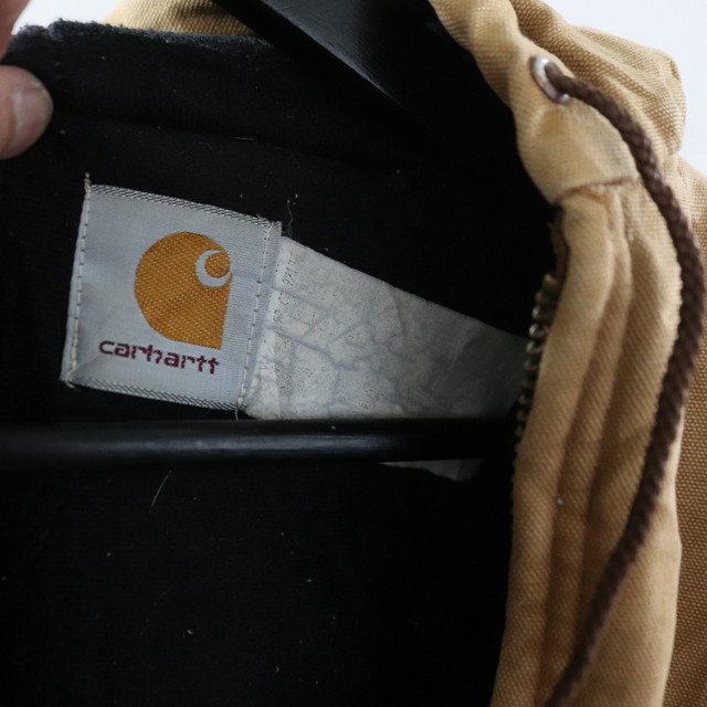 g6 90sビンテージ カーハート Carhartt ダック アクティブパーカー■1990年代製 ブラウン アメカジ ワーク フーディー ストリート 80s 70s_画像3