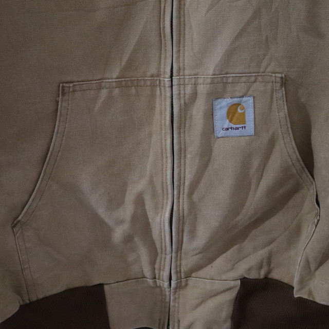 g16 90sビンテージ Carhartt アクティブパーカー■1990年代製 XLサイズぐらい USA製 ダック ブラウン カーハート アメカジ 古着 古着卸 70s_画像7