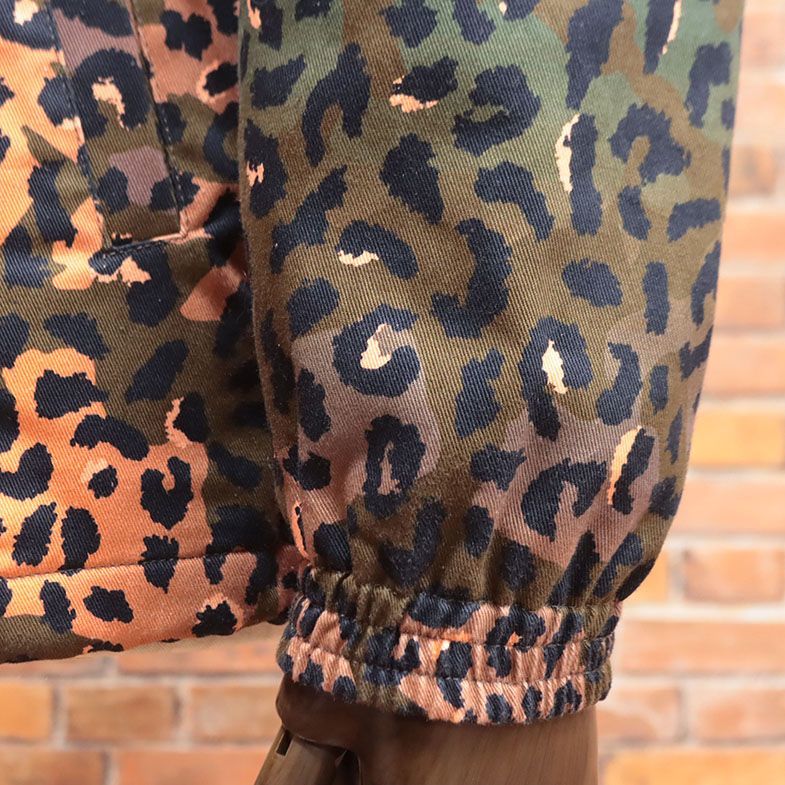 1円/MARCELO BURLON/Mサイズ/中綿コーチジャケット CMEM006S23FAB001 ANIMALIER COTTON COACH JKT ヒョウ柄 新品/カーキ×オレンジ/ib414/_画像4