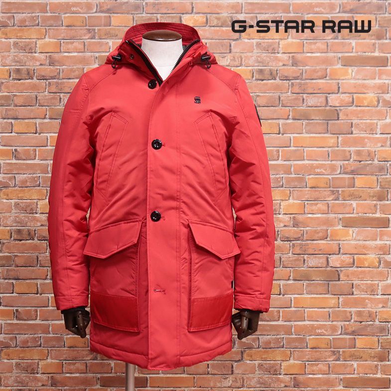 1円/秋冬/G-STAR RAW/XSサイズ/中綿 ミリタリーコート VODAN PADDED PARKA D15968-A281 撥水◎ スポーティー 新品/赤/レッド/ia172/_画像1