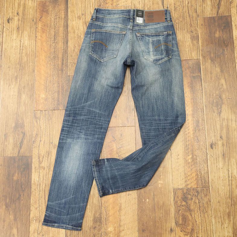 1円/G-STAR RAW/27インチ/美脚デニムパンツ 3301 SLIM 51001-6566-5543 ストレッチ ウォッシュ加工 ジーンズ 新品/紺/ネイビー/ga246/_画像3