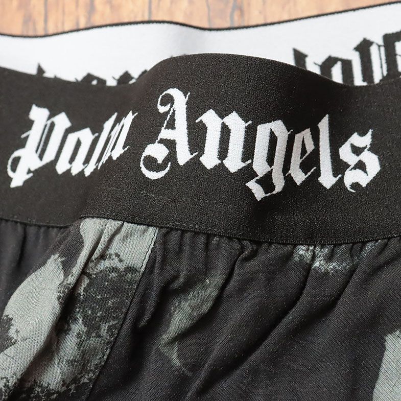 1円/Palm Angels/Mサイズ/トランクス PMCB044F22FAB003 SKULLS スカル柄 ルームウェア インナーウェア 新品/黒×グレー/ib475/_画像5