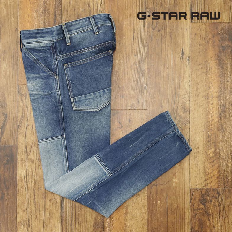 1円/G-STAR RAW/34インチ/デニムパンツ FAEROES STRAIGHT TAPERED PM D11609-9920-071 オーガニック綿 ハリ コシ 新品/紺/ネイビー/gf463/_画像1