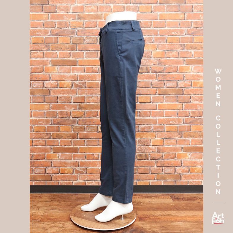 1円/秋冬/FOSSI/40(M)サイズ/コットン ストレッチ スリム テーパード パンツ イタリア製 フォッシィ 新品/紺/ネイビー/hz576/_画像2