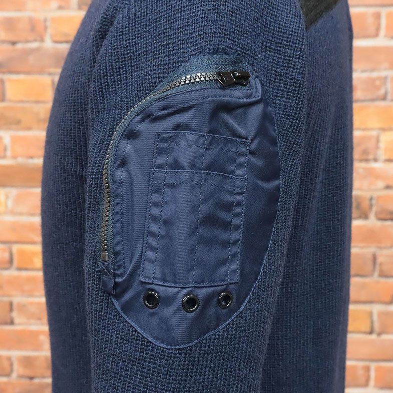 1円/秋冬/G-STAR RAW/XSサイズ/ハーフジップ ニット STAGION 1/2 ZIP KNIT L/S D15959-B670 ウール混 新品/紺/ネイビー/ia175/_画像5