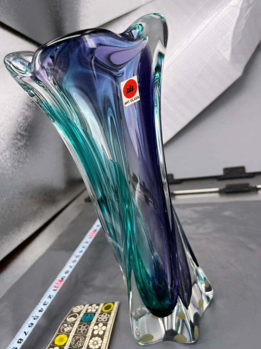 西B花瓶 フラワーベース 花器 インテリア ガラス製 KURATA 壺　花瓶　クリスタル_画像2