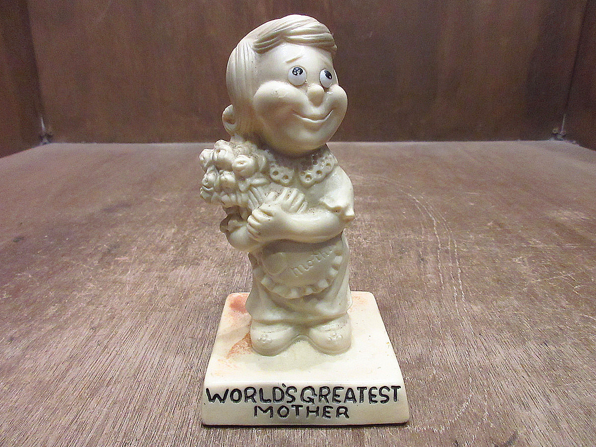 ビンテージ70's●A.T.INC.「WORLD'S GREATEST MOTHER」メッセージドール●240107i6-dollオブジェ雑貨置物母の日プレゼント贈り物_画像1