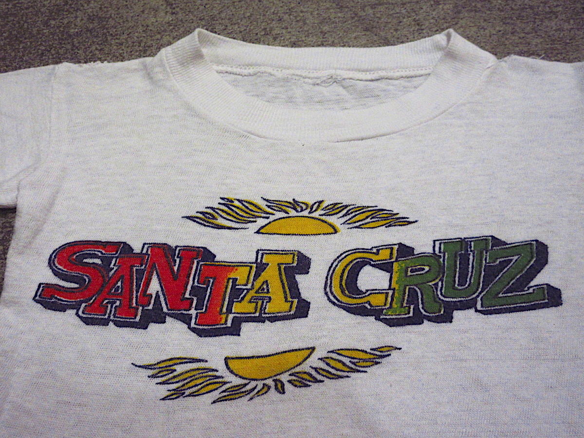 ビンテージ70's●キッズSANTA CRUZ染み込みプリントTシャツ●240124c6-k-tsh 1970s子供服トップス古着半袖Tシャツ_画像3