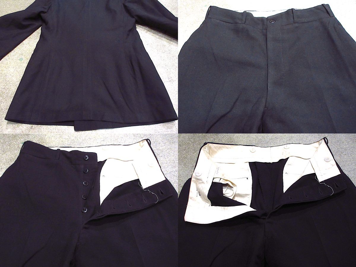  Vintage 40\'s*M.BORN&CO.U.S.NAVY форма жакет & брюки две части чёрный *240130c7-m-suit 1940s милитари двойной breast 