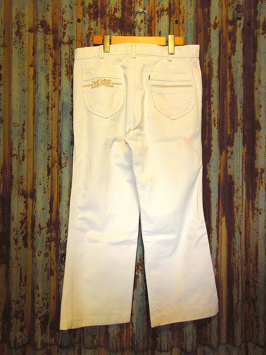 ビンテージ70’s●Levi’sフレアパンツ白実寸W80cm●240124k5-m-pnt-ot-W31 1970sリーバイスヒッピー古着_画像2