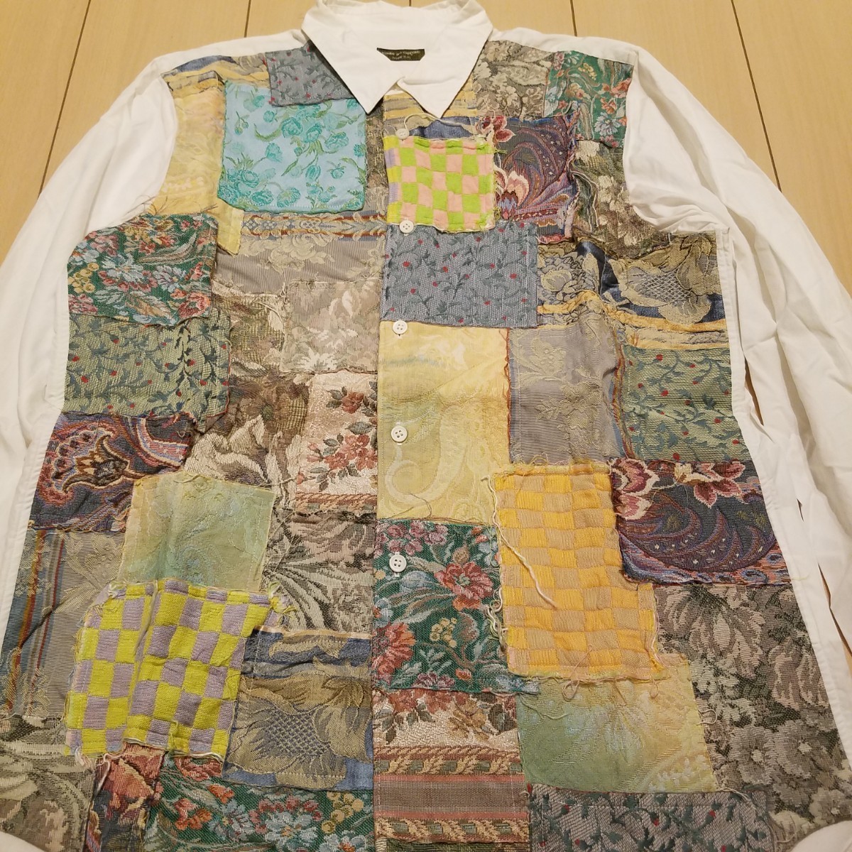 00s COMME des GARCONS HOMME PLUS パッチワークシャツ 2000SS ゴブラン期 アーカイブ ヴィンテージ _画像3