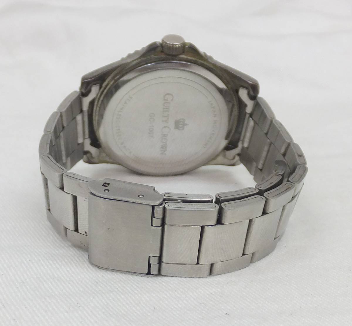 【中古動作品/難あり】★GUILTY CROWN ギルティクラウン 3針クォーツメンズ腕時計 GC-1007 JAPAN MOVEMENT_画像8