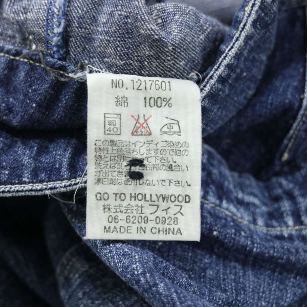 GO TO HOLLYWOOD ... дерево    краска & б/у  обработка ♪  конический  ...  Denim    брюки    джинсы   Sz.160　 детский   женский  тоже 　K3B00420_C#R