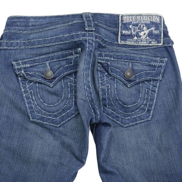 USA製 TRUE RELIGION トゥルーレリジョン 【BILLY SUPER T】USED加工 ストレッチ デニム パンツ ジーンズ Sz.24 レディース K4B00054_1#Rの画像7