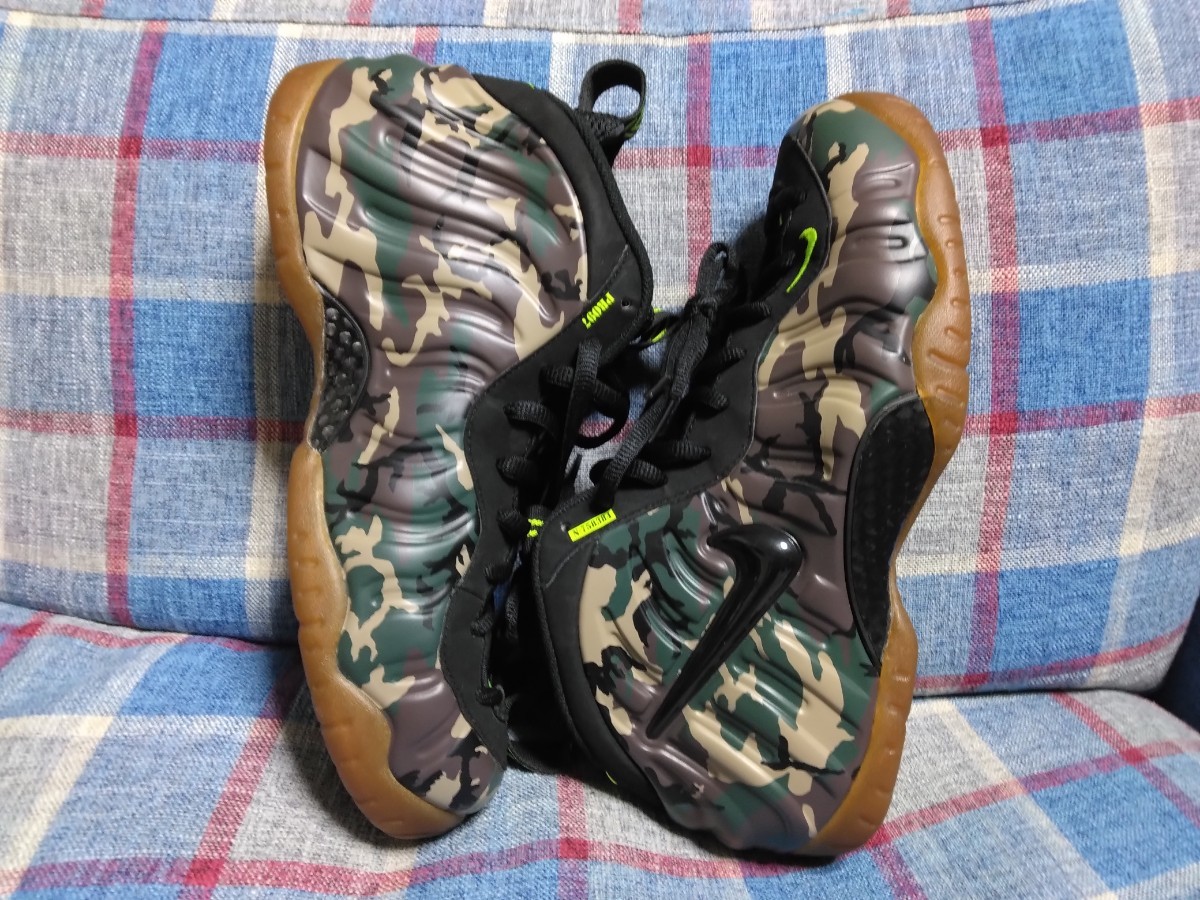 NIKE AIR FOAMPOSITE PRO PRM LE supreme 587547-300 フォームポジット プロ US10.5 28.5cm 国内正規品 GREEN CAMO FOREST/BLACK 迷彩緑茶_画像6