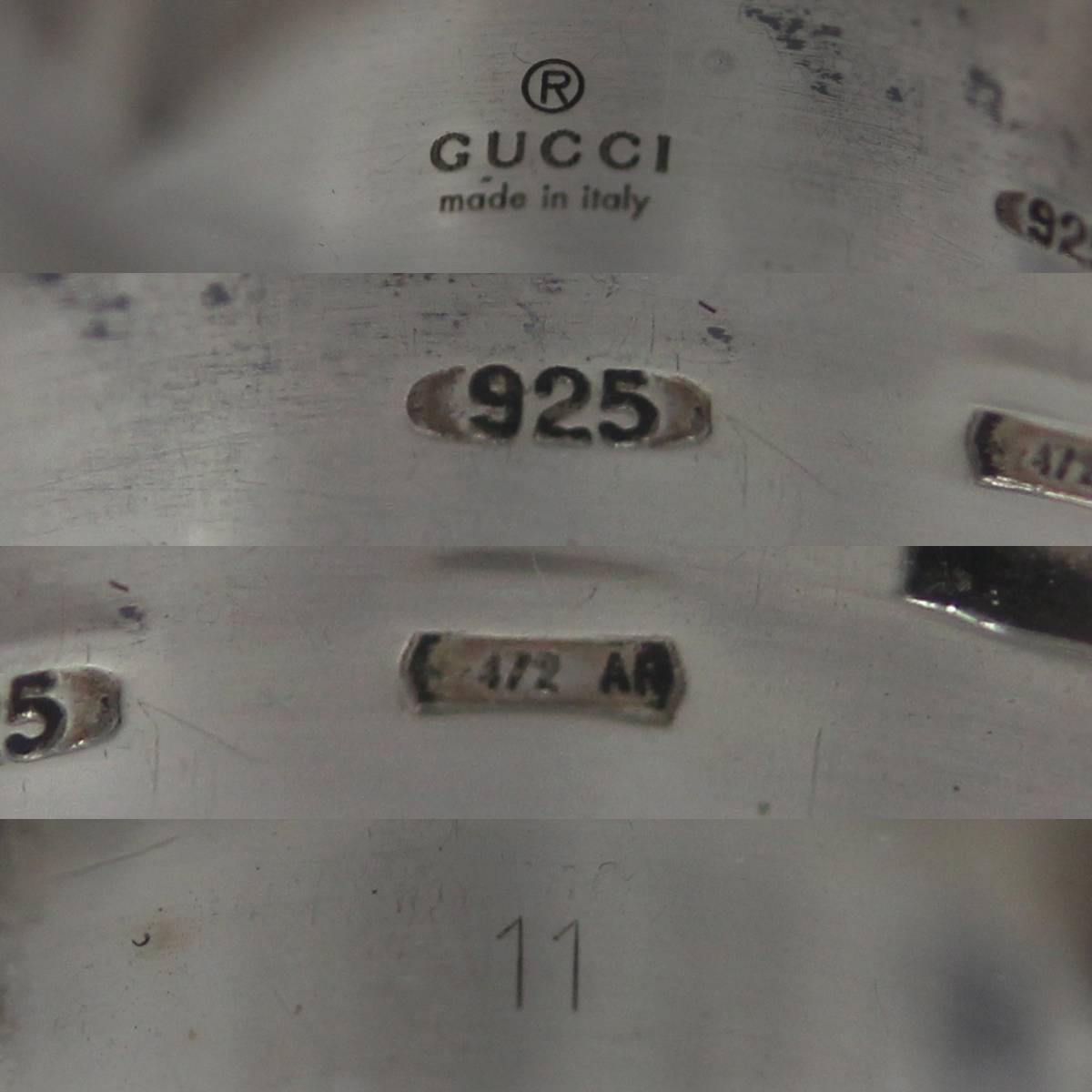 GUCCI/グッチ ブランデッド Gロゴ リング 指輪 シルバー SV925 10号 11.4g KA Bランク_画像9