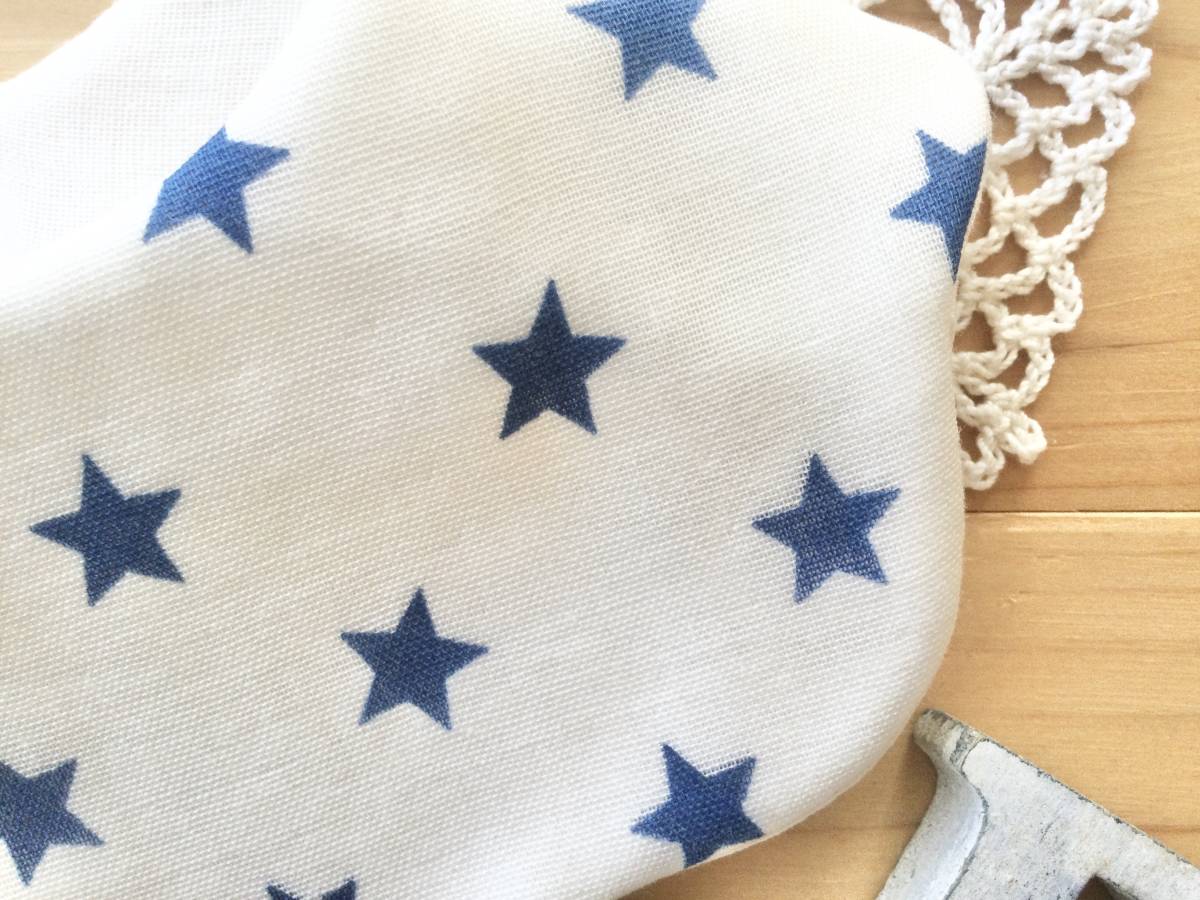  repeated .! organic! blue star! soft soft baby's bib! hand made 