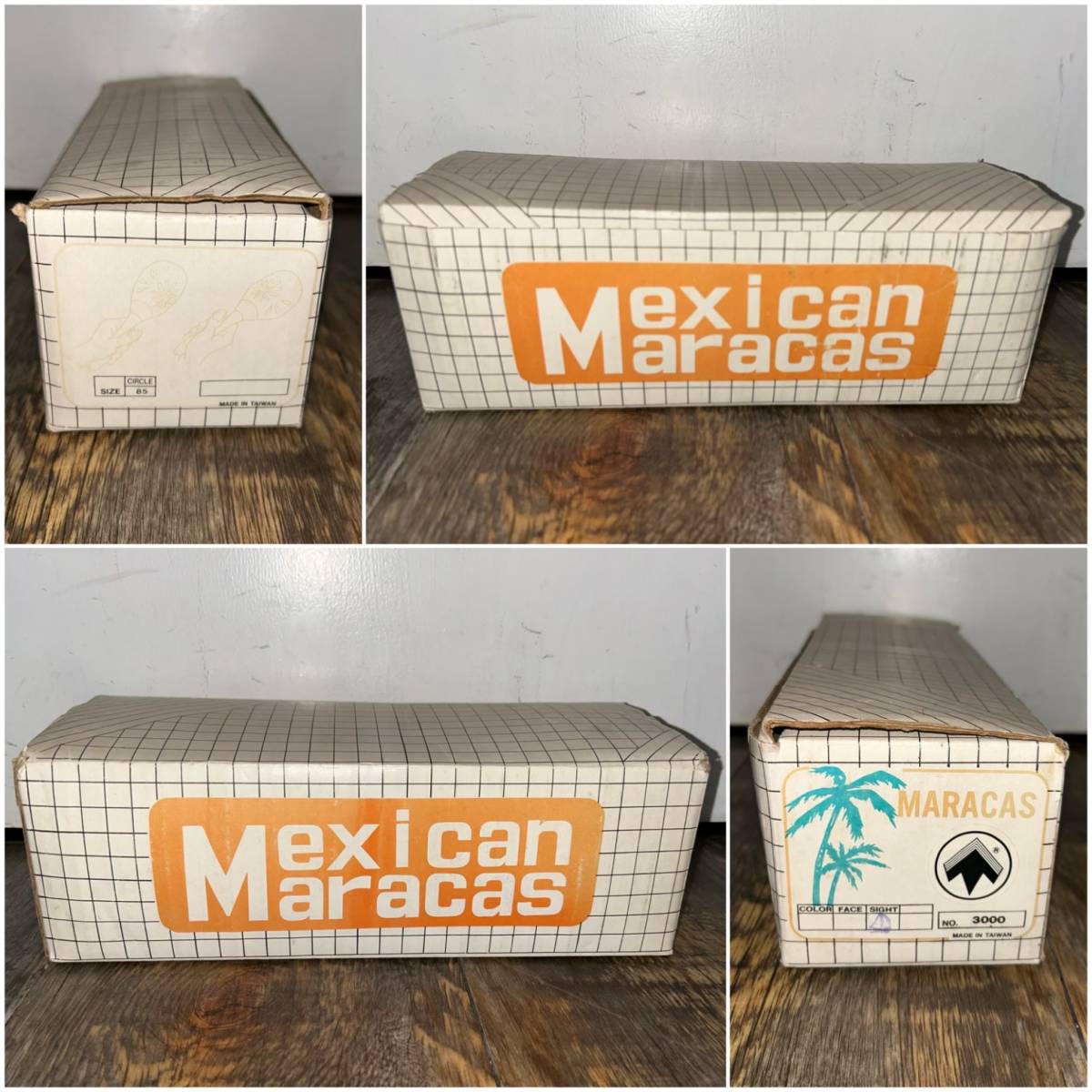 【No.350】Mexican Marakas メキシカンマラカス 丸型マラカス 楽器 ラスタカラー レゲエ マラカス 経年保管 未使用品_画像7