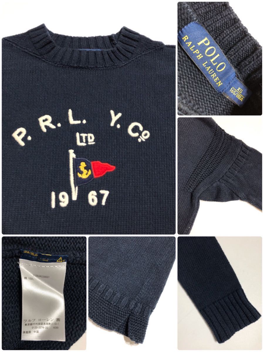 Polo Ralph Lauren Polo Ralph Lauren женский хлопок вязаный свитер tops размер XS 165/88A длинный рукав темно-синий вышивка 