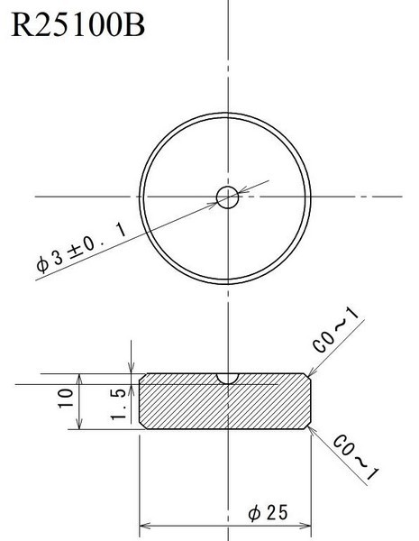 管理番号＝3L272  炭素繊維・ドライカーボン φ25mm－10mmt インシュレーター（スパイク受） R25100B 4個セットの画像7