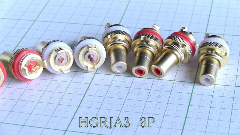 管理番号＝4A141　　高級RCAジャック　　真鍮無垢材　HGRJA3　8個セット_画像4