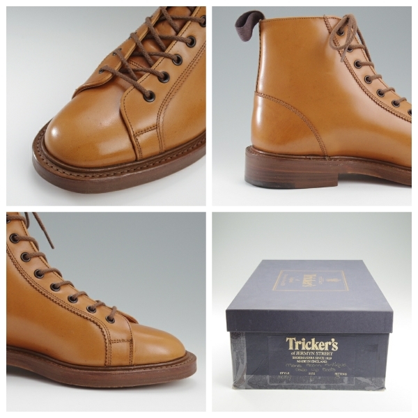 * unused * Tricker's SIZE 6[ model regular price Y132,000-* Monkey boots /M6259]ei navy blue antique / light brown / men's /Tricker\'s*l229-5